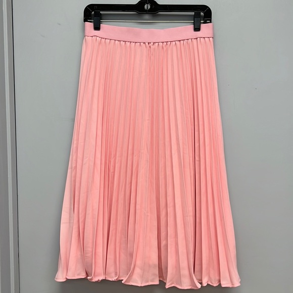 NWT Kate Kasin Pleated Accordion Midi Skirt - Pink Size Medium - Picture 1 of 5